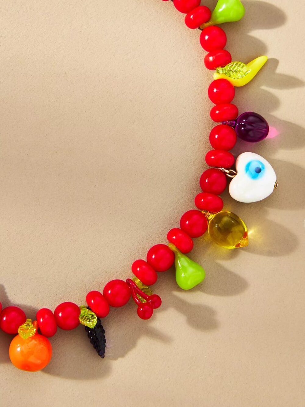 Anthropologie Beaded Fruit Icon Charm Necklace NWT - Picture 3 of 6